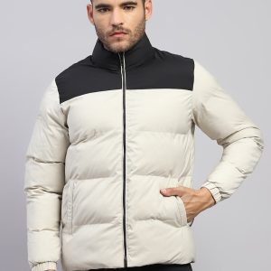 Rock.it Men Beige Solid Hooded Full Sleeve Jacket