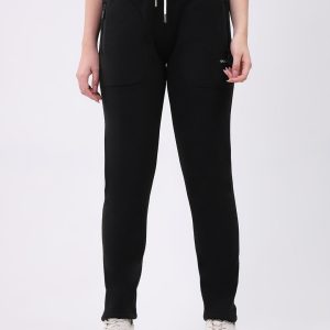 Rock.it Women Black Solid Regular Fit Winter Lower