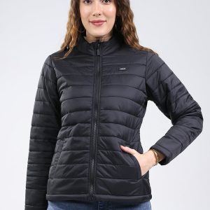 Rock.it Women Black Solid Collar Full Sleeve Jacket