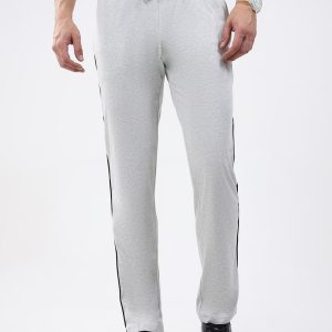Men Off White Solid Regular Fit Lower