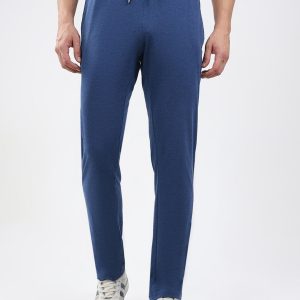 Men Blue Solid Regular Fit Lower