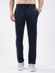 Men Blue Solid Regular Fit Lower