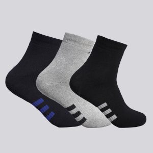 Men Cotton Blend Solid Calf Length Socks (Pack of 3)