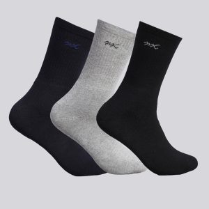 Men Cotton Blend Solid Calf Length Socks (Pack of 3)
