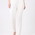 Women White Solid Thermal Lower