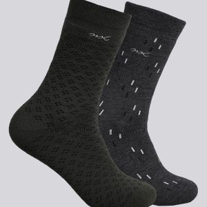 Men Wool blend Self Design Calf Length Socks (Pack of 2)